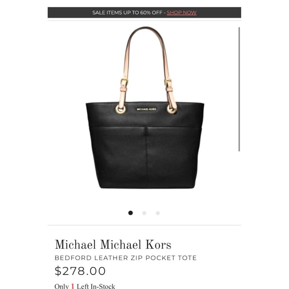 Michael Kors Bedford Soft Leather Shoulder Tote Bag - Picture 12 of 12